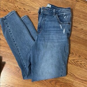Abercrombie & Fitch Blue Skinny Jeans with Distressed Details
